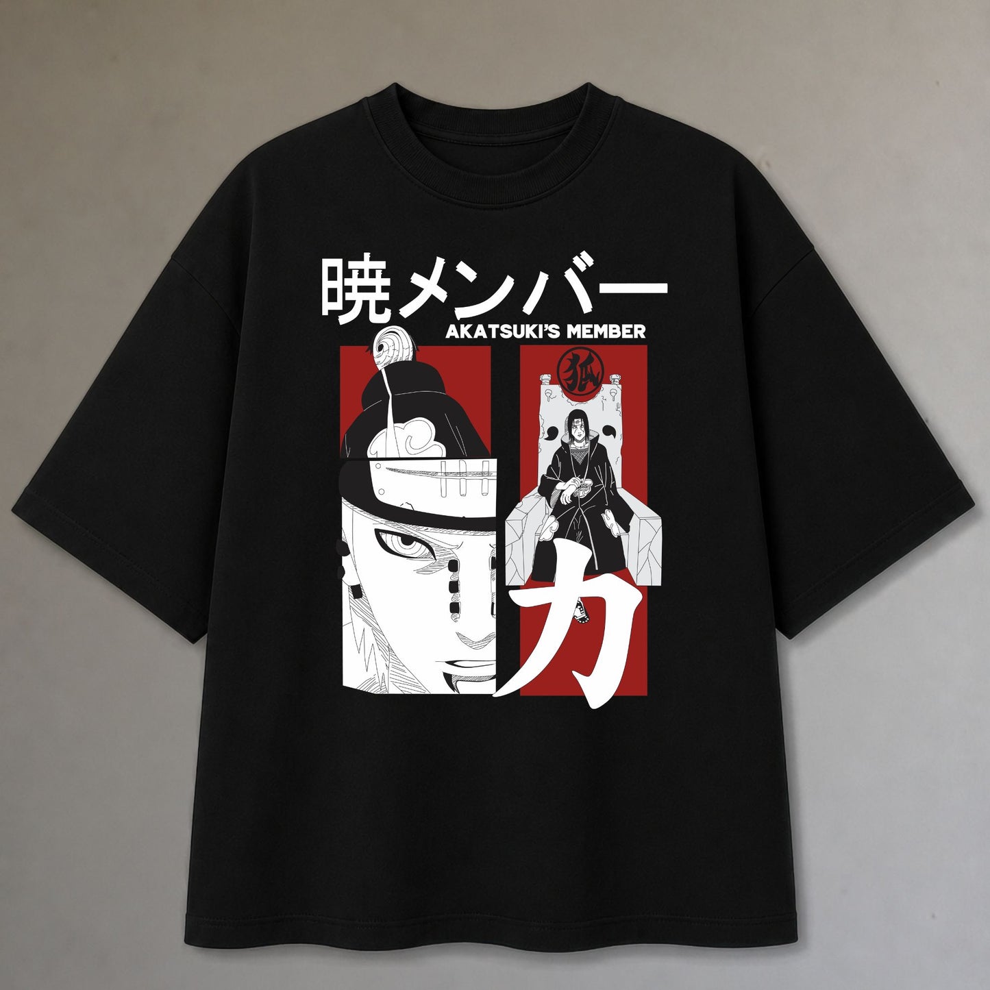 AKATSUKI _ PAIN AND ITACHI UCHIHA OVER SIZED T- SHIRT