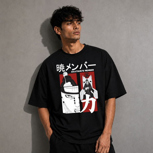 AKATSUKI _ PAIN AND ITACHI UCHIHA OVER SIZED T- SHIRT
